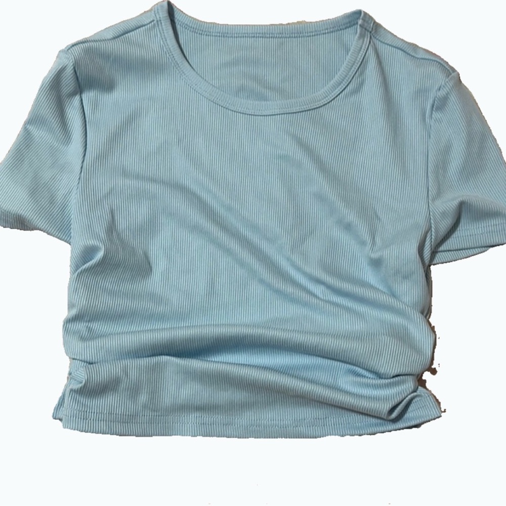 SHEIN Green Fitted Crop Top Short Sleeve